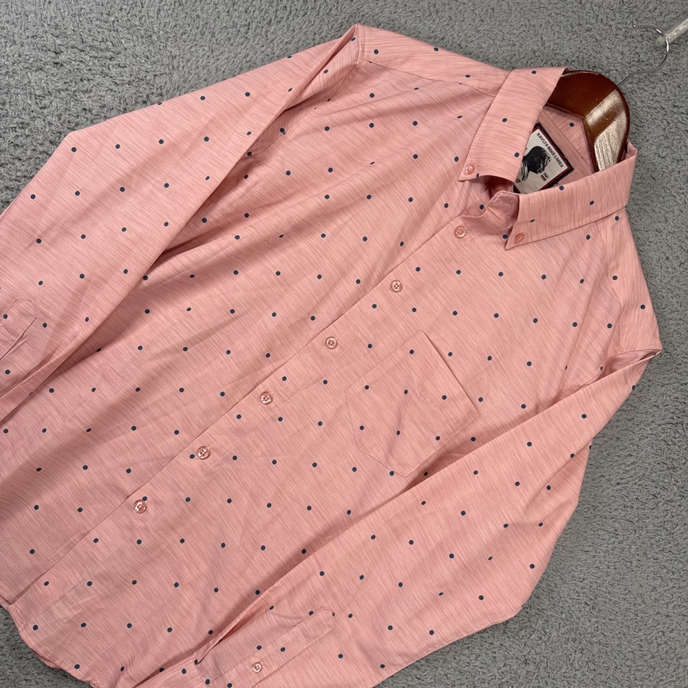 RSVLTS Pink Polka Dot Casual Button Down Shirt
